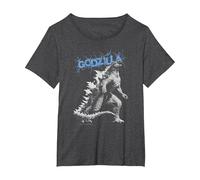 Monsterverse Godzilla Crackle - Produit sous Licence Officielle T-Shirt, Femme Grandes Tailles, Chiné Foncé, 3X