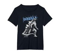 Monsterverse Godzilla Crackle - Produit sous Licence Officielle T-Shirt, Femme Grandes Tailles, Noir, 2X