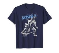 Monsterverse Godzilla Crackle - Produit sous Licence Officielle T-Shirt, Homme, Bleu Marine, 5XL