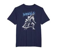 Monsterverse Godzilla Crackle - Produit sous Licence Officielle T-Shirt, Homme Grandes Tailles, Bleu Marine, 2X Tall