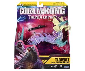 MonsterVerse Godzilla x Kong : The New Empire, 6-inch Tiamat Action Figure Toy, Iconic Collectable Movie Character, Includes 2.5-inch Submarine Accessory, Suitable for Ages 4 Years+