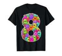 Monstre 8 Fête Créatures Cartoon Mignonnes Garçon 8 Ans T-Shirt