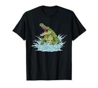 Monstre Crocodile Musculaire Rising from Water Splash T-Shirt