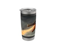 Monstre du Loch Ness le dragon cracheur de feu Gobelet isotherme en acier inoxydable double paroi