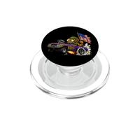 Monstre Hotrod drôle avec Drapeau USA rétro Voiture Dessin animé PopSockets PopGrip pour MagSafe