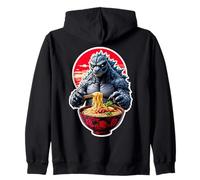 Monstre Japonais lézard Mangeant Ramen Nouilles Amant Art Anime Sweat à Capuche