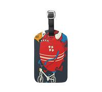 Monstre Mignon Gros Vélo Etiquettes à Bagages de Valises Etiquette Nom Adresse ID en Cuir Tags pour Le Voyage(2pcs)