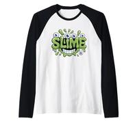 Monstre Slime Vert avec Yeux Globuleux Drôle Manche Raglan