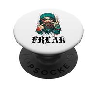 Monstre streetwear féroce avec éclaboussures de graffitis PopSockets PopGrip Adhésif