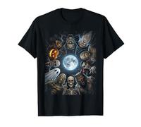 Monstres d'horreur Classiques Halloween Pleine Lune T-Shirt Graphique avec Valeur