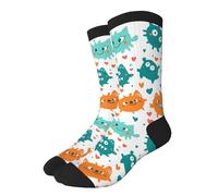 Monstres Mignons Aux Visages Joyeux Chaussettes Rigolotes Décontractés Chaussette Homme Fantaisie Chaussettes Drole Pour Bureau Quotidien Adulte 40Cm
