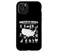 Monstres of America Carte cryptide Folklore des États-Unis Coque pour iPhone 11 Pro