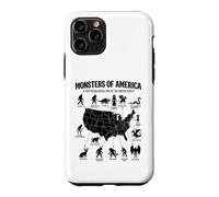 Monstres of America Carte cryptide Folklore des États-Unis Coque pour iPhone 11 Pro