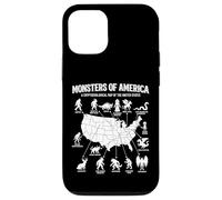 Monstres of America Carte cryptide Folklore des États-Unis Coque pour iPhone 12/12 Pro