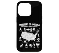 Monstres of America Carte cryptide Folklore des États-Unis Coque pour iPhone 13 Pro