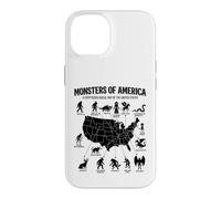 Monstres of America Carte cryptide Folklore des États-Unis Coque pour iPhone 14