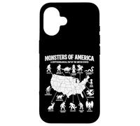 Monstres of America Carte cryptide Folklore des États-Unis Coque pour iPhone 16