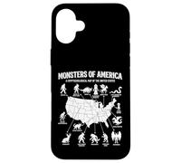 Monstres of America Carte cryptide Folklore des États-Unis Coque pour iPhone 16 Plus