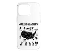 Monstres of America Carte cryptide Folklore des États-Unis Coque pour iPhone 16 Pro