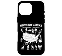 Monstres of America Carte cryptide Folklore des États-Unis Coque pour iPhone 16 Pro Max