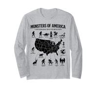 Monstres of America Carte cryptide Folklore des États-Unis Manche Longue