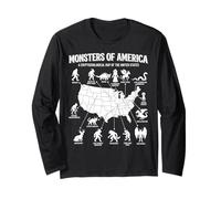 Monstres of America Carte cryptide Folklore des États-Unis Manche Longue