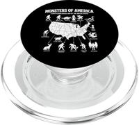 Monstres of America Carte cryptide Folklore des États-Unis PopSockets PopGrip pour MagSafe