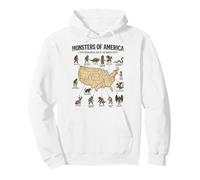 Monstres of America Carte cryptide Folklore des États-Unis Sweat à Capuche