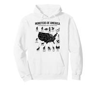 Monstres of America Carte cryptide Folklore des États-Unis Sweat à Capuche