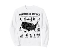Monstres of America Carte cryptide Folklore des États-Unis Sweatshirt