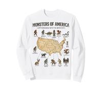 Monstres of America Carte cryptide Folklore des États-Unis Sweatshirt