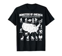Monstres of America Carte cryptide Folklore des États-Unis T-Shirt