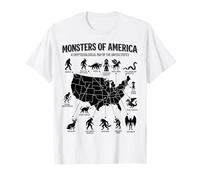 Monstres of America Carte cryptide Folklore des États-Unis T-Shirt