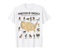 Monstres of America Carte cryptide Folklore des États-Unis T-Shirt