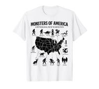 Monstres of America Carte cryptide Folklore des États-Unis T-Shirt Graphique avec Valeur
