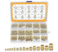 Monsully 300 Pièces Inserts Fileté pour la Fusion à Chaud, M2 M2.5 M3 M4 M5 M6 1/4 Boîte Assortiment, Insert Filetés, Douilles Filetées Laiton pour Composants D'Impression 3D et Pièces en Plastique