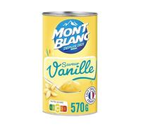 MONT BLANC - Crème Dessert Vanille - Pot de 570g - Douceur lactée à la vanille pour un dessert savoureux et gourmand - Idéal pour les pauses sucrées. - Lot De 4 - Vendu Par Lot