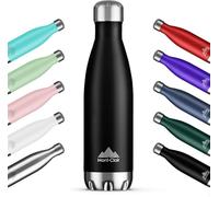 Mont-Clair H2O Gourde isotherme - Bouteille isotherme sans BPA - Gourde inox 500ML, 24h froid & 12h chaud - Bouteille d'eau en acier - 500ML, Noir