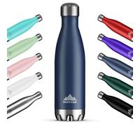 Mont-Clair H2O Gourde isotherme - Bouteille isotherme sans BPA - Gourde inox 500ML, 24h froid & 12h chaud - Bouteille d'eau en acier - 500ML, Bleu foncé