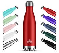 Mont-Clair H2O Gourde isotherme - Bouteille isotherme sans BPA - Gourde inox 500ML, 24h froid & 12h chaud - Bouteille d'eau en acier - 500ML, Rouge