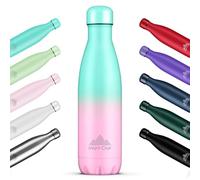 Mont-Clair l'O Gourde isotherme - Bouteille isotherme sans BPA - Gourde inox 1L, 24h froid & 12h chaud - Bouteille d'eau en acier - Gourde 1L, Cyan & Rose