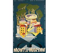 Mont de Marsan Landes Reproduction Affiche Poster/Format Size 50X70 cm Papier 300 GR-Vente du fichier numérique HD Possible Nous Consulter (Boutique : affichevintage.FR)