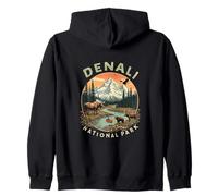 Mont Denali Forêt Orignal Ours Voyage Sweat à Capuche