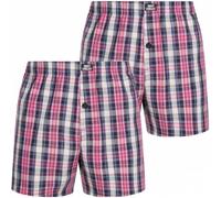 MONT EMILIAN "Nantes" Hommes Américain Boxer-short Lot de 2 rose/damier S