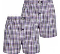 MONT EMILIAN "Nantes" Hommes Américain Boxer-short Lot de 2 violet/damier S