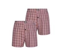 MONT EMILIAN Nantes Lot de 2 boxers américains pour homme avec motif à carreaux en matière respirante et douce de 5 S à XL, Rose, M