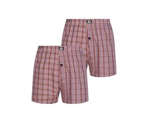 MONT EMILIAN Nantes - Lot de 2 boxers américains pour homme - Motif à carreaux - En coton respirant et doux - 5 couleurs - Tailles S à XL, Rose, S