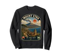 Mont Etna Sicile Italie Vintage Volcan Voyage Mont Etna Sweatshirt
