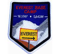 Mont Everest Camp de base Patch (8,9 cm) Entièrement brodée fer à repasser/coudre sur badge Applique Himalaya Mountain Trek souvenir