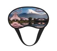 Mont Fuji au début du printemps C'est un masque pour les yeux à bord noir. Le masque doux pour les yeux peut améliorer la qualité du sommeil et est adapté pour l'intérieur, l'extérieur et les voyages.
